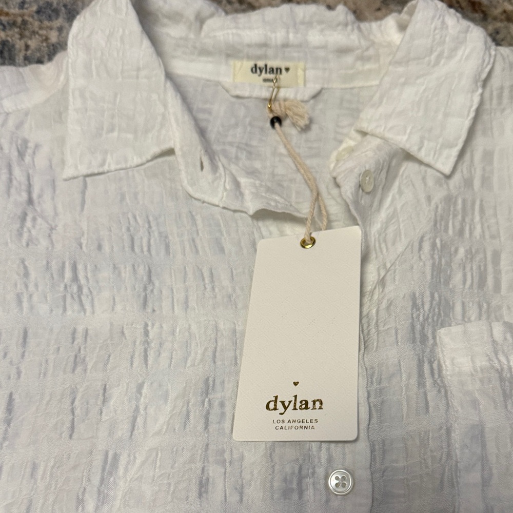 Dylan Crisp vintage White Textured Shirt